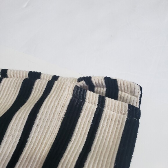 Banana Republic Top Short-Sleeved Medium Beige and Black Stripes Polyester Rayon - Picture 5 of 13